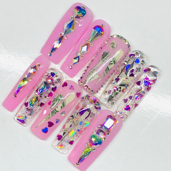 RICHES 💰LONG SQUARE PRESS ON NAILS - Picture 6 of 13